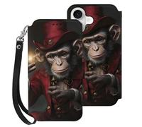 Magician Monkey Cell Phone Front Flip Case Compatible with iPhone 16/16 Plus/16 Pro/16 Pro Max/16 E Soft Protective Shell