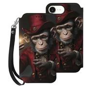 Magician Monkey Cell Phone Front Flip Case Compatible with iPhone 16/16 Plus/16 Pro/16 Pro Max/16 E Soft Protective Shell