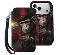 Magician Monkey Cell Phone Front Flip Case Compatible with iPhone 17/17 Air/17 Pro/17 Pro Max Soft Protective Shell