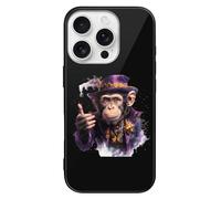 Magician Monkey Printed Phone Case Cute Slim Glass Cellphone Protective Cover Unisex Compatible with iPhone 16/16 Plus/16 Pro/16 Pro Max/16 E