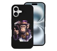 Magician Monkey Printed Phone Case Slim Cute Microfiber Cellphone Protective Cover Unisex Compatible with iPhone 16/16 Plus/16 Pro/16 Pro Max