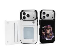 Magician Monkey Printed Wallet Phone Case Slim Cute Cellphone Protective Cover Unisex Compatible with iPhone 17/17 Air/17 Pro/17 Pro Max