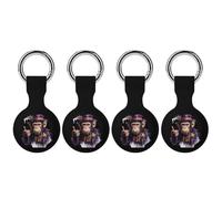 Magician Monkey Trendy GPS Cases Holder with Key Chain Ring Portable Protective Covers Compatible with Airtag