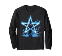 Magician Pentagram Magick Flaming Star Long Sleeve T-Shirt