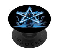 Magician Pentagram Magick Flaming Star PopSockets Adhesive PopGrip