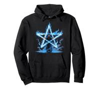 Magician Pentagram Magick Flaming Star Pullover Hoodie