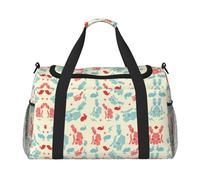 Magician Rabbit Print Weekender Bag,Gym Bag with,Carry On Luggage Overnight Weekend Bag, Holdall Handbag & Shoulder Bag for Travel Fitness