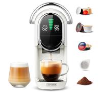 Magician1 Mini Pod Coffee Machines 5 in 1 for Nespresso Original OL, Dolce Gusto, Lavazza A Modo Mio Capsule, ESE 44mm Pads and Espresso Ground Coffee, 20 Bar, 1450W, Hot/Cold Brew for Home & Office