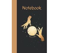 Magick crystal ball notebook: Black and gold lined notebook with margins