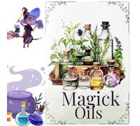 Magick Oils Quick Reference Book, 54 Attributes, Relationships & Uses, Kitchen Witch Spells & Herb Magic Guide, Beginner Witches and Herbal Recipes, Magic Oils Book Kitchen Witch (White)