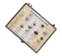 MAGICLULU 1 Box Natural Mineral Stones Display Box Mixed Mini Crystal Specimens Educational Geology Collection for Home Office Decor