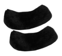 MAGICLULU 1 Pair Black Plush Shoe Strap Covers for Garden Shoes and Sandals, Easy to Attach and Comfortable Winter Slipper Accessories, Luxury Stylish Soft Fuzzy Decor for Women