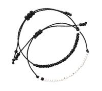 MAGICLULU 1 Pair Knot String Couple Woven String Bracelet Meaningful Lovely Wax Thread Cord Bracelet with Longer Service Life Comfortable Wearing Feeling for Boyfriend Girlfriend Valentine's