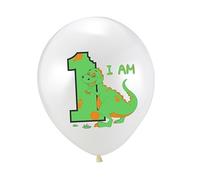 MAGICLULU 1 Set 20PCS Dinosaur Theme Birthday Set Cartoon Printing Balloons Bunting Banner and Green Series Balloons for Special Day Indoor Outdoor Celebration Supplies
