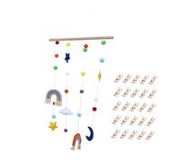 MAGICLULU 1 Set Rainbow Design Cartoon Photo Hanging Rack with Clips Wall Decor for Pictures for Rooms Easy to Install Picture Hanger to Showcase Memories