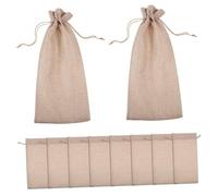 MAGICLULU 10 Pack Jute Wine Bottle Bags Burlap Wine Bags Drawstring Reusable for