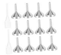 MAGICLULU 10 Pcs Mini Metal Funnels for Filling Perfume and Liquids Includes Premium Silver Funnels and Spring Droppers Compact Design Bottles Spray Bottles and Narrow-neck Containers Easy