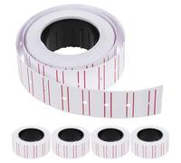 MAGICLULU 10 Rolls White Self-Adhesive Price Tag Paper with Red Stripe, Single Row Label Stickers for Supermarket Price Marker, Retail and Commerce Pricing Gun Labels, 5000 Pieces