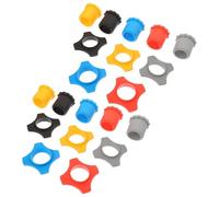 MAGICLULU 10 Sets KTV Microphone Anti-roll Rings Four-corner Universal Protection Sleeve Rubber Non-slip Covers for Wireless Handheld Mics, Multi-color Gray Orange Black Red