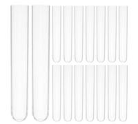 MAGICLULU 100 Pack Disposable Plastic Test Tubes with Caps 16x100mm Scientific Experiment Tubes for Party Candy Storage and Lab Use