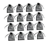 MAGICLULU 100pcs Black Pearl Gauze Pouch Bundle for Storage Lightweight Portable Storage Bag for Weddings Parties and Special Occasions
