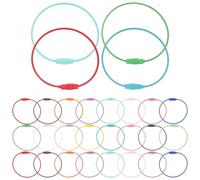 MAGICLULU 100pcs Candy Color Stainless Steel Wire Key Rings Screw Lock Design Portable Keychain Rings for Hiking Camping Luggage Tags DIY Crafting Supply