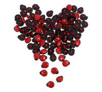 MAGICLULU 100pcs Plastic Ladybug Buttons for Crafting and Clothing, Easy Application Unique Ladybug Design, Cute Red Plastic Buttons for Scrapbooking and DIY Projects