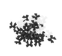 MAGICLULU 100pcs Resin 3d Bow Nail Charms Black and White Bowknot Nail Art Accessories Set for Fingernail DIY Decoration and Manicure Craft