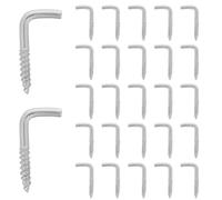 MAGICLULU 100pcs Self-Tapping Screw-in L Shaped Metal Hook with Zinc-Plated Surface, 90 Degree Right Angle Design for Easy Installation and Slipping Prevention, for Hanging Hats