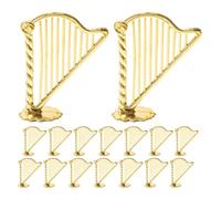 MAGICLULU 100pcs Small Harp Charm Miniature Harp Decor for Music-themed Crafts Bracelets Necklaces Making Christmas Tree Ornaments Home Styling