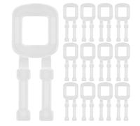 MAGICLULU 100Pcs Transparent Plastic Buckles Versatile Banding Clips for Strapping Packing Shipping Milky White Chevron Design for Secure Grip Easy Manual Use for Various Package Plastic Material