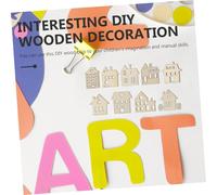 MAGICLULU 100pcs Unpainted Wood Slices DIY House Chips for Smooth Edges Wooden Graffiti Craft Kit to Stimulate Imagination and Enhance Cognitive Skills Miniature Houses Decoration