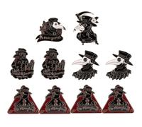 MAGICLULU 10pcs Alloy Brooch Silver Plague Doctor Crow Series Breastpin Clothing Accessory for Ceremonies and Proms