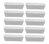 MAGICLULU 10pcs Ceramic Ash Dishes High Temperature Resistant Laboratory Weighing Boats Chemical Experimental Burning Holders for Precise Sample Handling