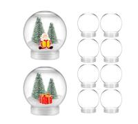 MAGICLULU 10pcs Christmas Plastic Water Globes DIY Snow Globe Plastic Snow Globe 2.8 Inch Clear Water Globe Fillable with Screw Off Cap for DIY Crafts Christmas Decoration