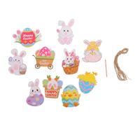 MAGICLULU 10pcs Easter Tree Ornaments, Hanging Paper Spring Decorations with Gnomes, Bunnies & Carrots, Whimsical Holiday Cutouts for Indoor Easter Tree, Mantel & Home Party Decor