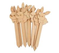 MAGICLULU 10pcs Easter Wooden Rabbit Bookmarks Blank DIY Craft Book Page Labels with Jute Twine for Classroom Art Supplies and Spring Party Favors