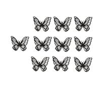 MAGICLULU 10pcs Elegant Embroidery Patches for DIY Sewing, Black Polyester Cloth Patches with Double Organza, Easy to Use and Sew, for Clothes, Jackets, and Wedding Dress Decoration