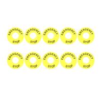 MAGICLULU 10pcs Emergency Stop Ring Emergency Push Ring Sign round Yellow Pvc Sturdy Replacement for Industrial Safety Use 2.36x2.36x0.08inch
