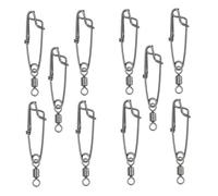 MAGICLULU 10Pcs Fishing Bearing Snap Swivel Connectors for Carp Coarse Sea Fishing Rolling Double Hanging Rings for Strong Pulling Force and Easy Line Change Outdoor Tackle Gear