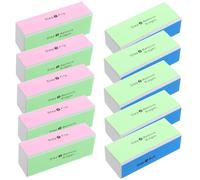 MAGICLULU 10pcs Four Sided Nail Buffer Blocks Professional Manicure and Pedicure Tools Portable Eva Polish File Tool with 4-Way Buffing Design for Natural Nails at Salon and Home