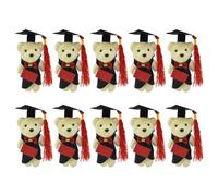 MAGICLULU 10Pcs Graduation Bear Doll Mini Stuffed Bears Mini Plush Bears with Black Cap for Graduation Flower Bouquet Party Favors