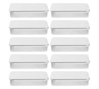MAGICLULU 10pcs Iron Floss Storage Box Rectangular Sliding Lid for Travel | Silver Mini Metal Case, Neat Organization for Jewelry and Cosmetic Pencils, Crafts and Christmas Use