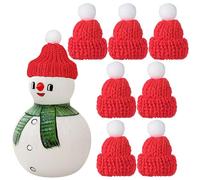 MAGICLULU 10PCS Mini Christmas Knitting Hats Mini Wine Bottle Hat Santa Claus Cap Knitted Finger Hat for Xmas DIY Craft Red