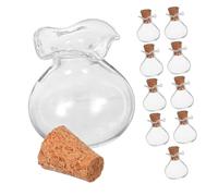 MAGICLULU 10pcs Mini Glass Bottles with Cork Stoppers Clear Empty Vials for DIY Crafts Jewelry Making Wedding Party Favors Compact Decorative Message Bottles for Creative Projects