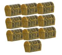 MAGICLULU 10pcs Miniature Pirate Treasure Chests Small Plastic Storage Boxes for Party Favors Fish Tank Decor Vintage Jewelry Organizers and Table Centerpieces