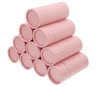 MAGICLULU 10pcs Pink 50ml Kraft Paper Tube Containers with Lids, round Cardboard Tea Organizer Boxes for Tea Bags and Essential Oil Storage, Multipurpose Kraft Paper Jar Packaging Tubes