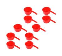 MAGICLULU 10pcs Red Household Water Ladle Set with Long Handle, Large Capacity Plastic Water Scoops, Easy to Clean Kitchen Utensils for Family Kitchens and Restaurant Use
