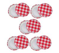 MAGICLULU 10PCS Regular Mouth Canning Jar Lids Airtight Sealing Checked Plaid Design for Jam and Food Storage for Widemouth and Regular Jars Easy to Use Replacement Caps