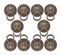MAGICLULU 10pcs Retro Drawer Handles Lion Head Shaped Door Knob Tin Alloy Handle Strong Not Easy to Fade Bronze Finish for Drawer and Door Decoration
